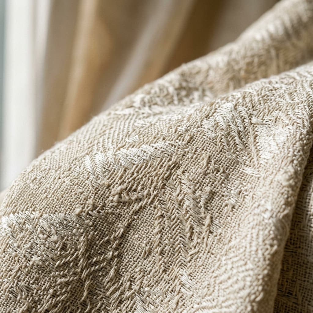 Mulberry silk and organic cotton weave texture